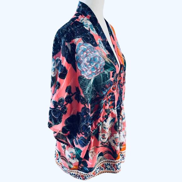 Free people enchanted blooms floral pink kimono one size - Picture 6 of 12